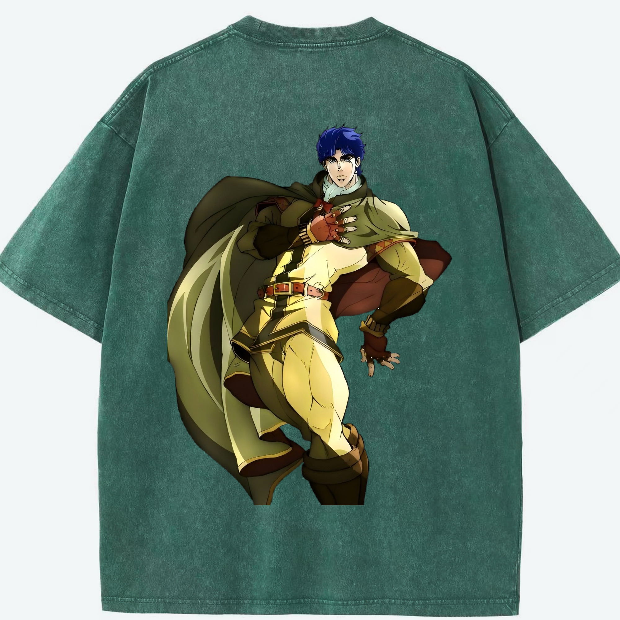 （画像用） ジョジョの奇妙な冒険 /ジョナサン?ジョースター JoJo's Bizarre Adventure Jonathan Joestar 綿100% ヴィンテージ風 半袖Tシャツ（背面プリント）